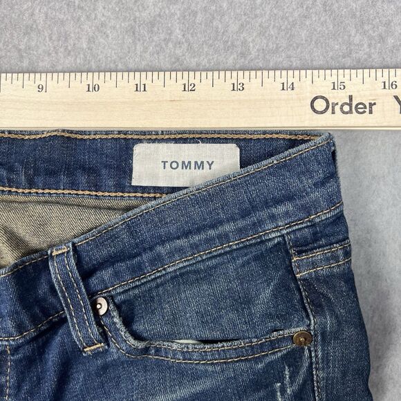 Tommy Hilfiger Jeans Womens 29/32 Navy Tommy Bootcut Cotton Blend Country Casual - Picture 5 of 13